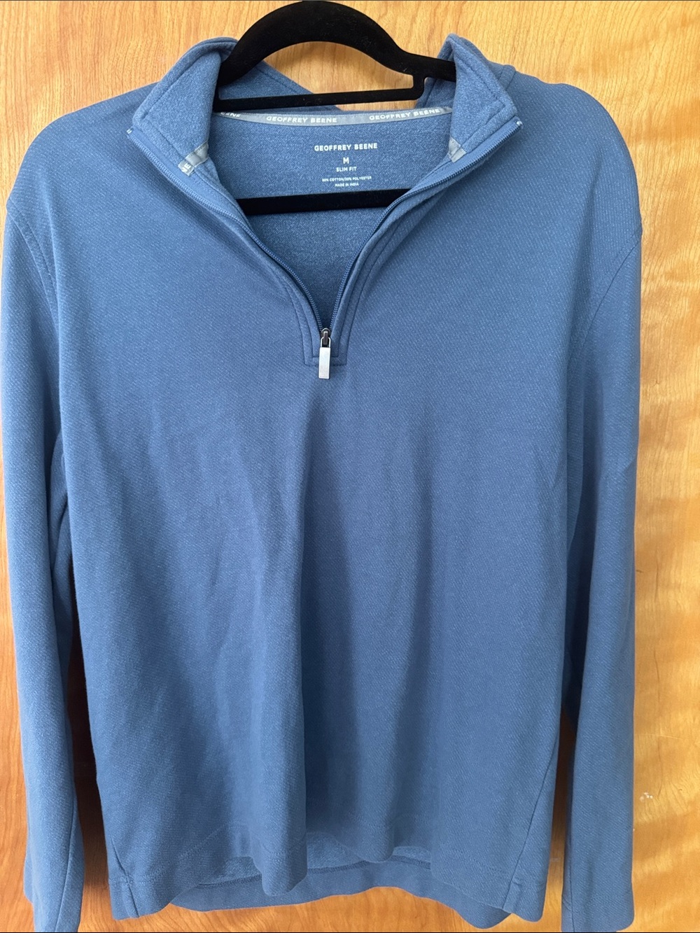 Geoffrey Beene Slate Blue Quarter-Zip Pullover